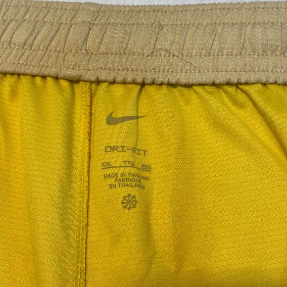 Nike Dri-Fit Basketball Shorts Yellow Athletic Gym Workout Men's XXL - Picture 5 of 7